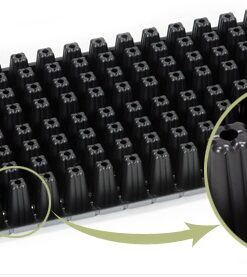 Almaciguera 128 alvéolos de plástico negra