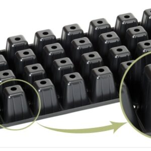 Almaciguera 32 alvéolos de plástico negra