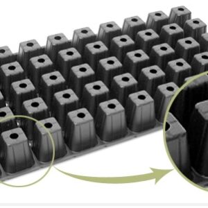 Almaciguera rígida de plástico negro 50 alveolos