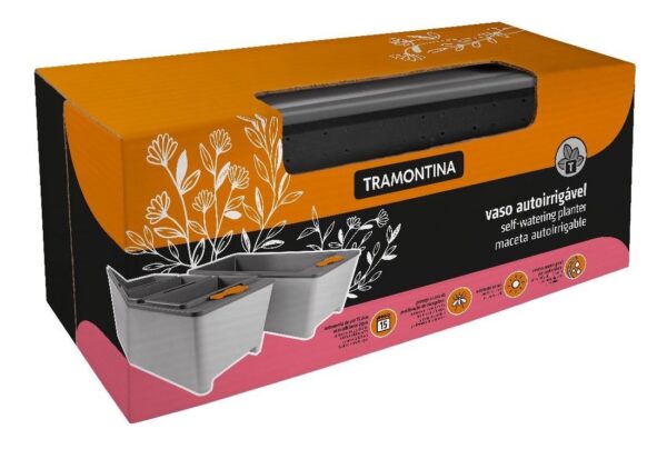 Maceta autorregante gris Tramontina de 6 lt