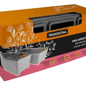 Maceta autorregante gris Tramontina de 6 lt 3 separaciones