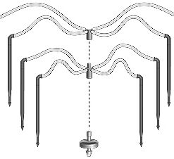 Sistema de riego tipo araña (4 estacas inyectoras)