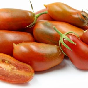 Tomate Antiguo N°9 - Herencia: Chocolate Striped Icecle Semilla Orgánica 5 un.