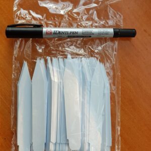 Pack 100 etiquetas de plástico para identificar plantas + marcador permanente