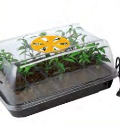 Propagador – Germinador eléctrico con ventilación 39 cm de largo x 25 cm de ancho x 19,5 cm de alto con Maceteros